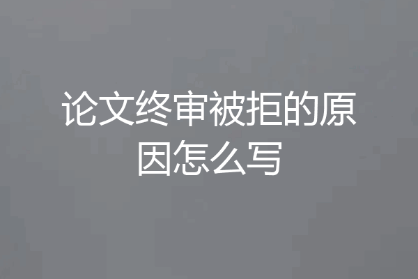 论文终审被拒的原因怎么写