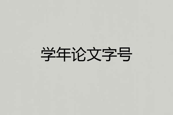 学年论文字号