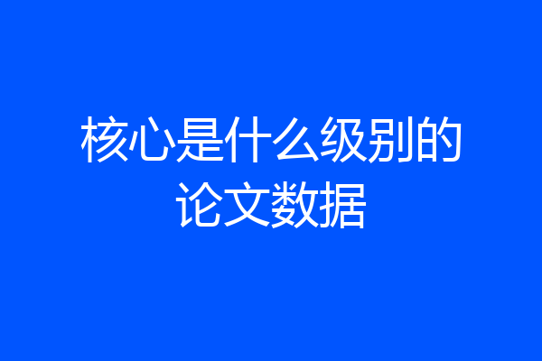 核心是什么级别的论文数据