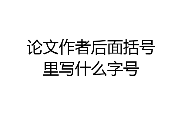 论文作者后面括号里写什么字号