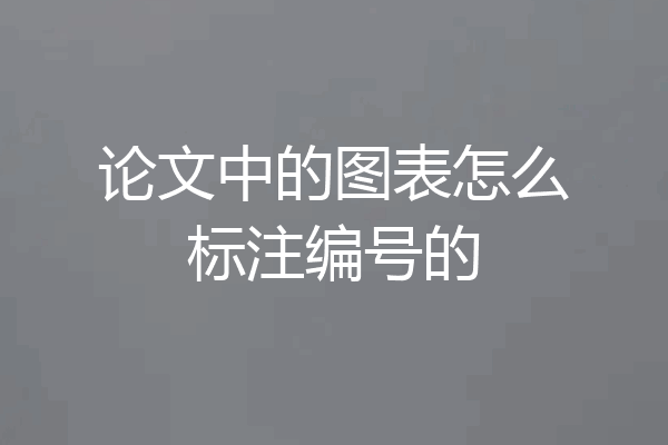 论文中的图表怎么标注编号的