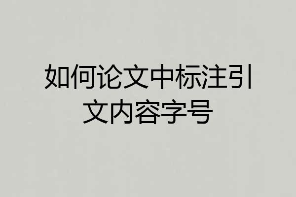 如何论文中标注引文内容字号