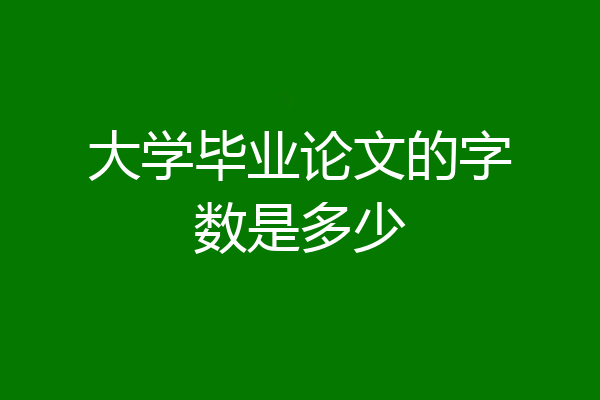 大学毕业论文的字数是多少