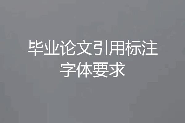 毕业论文引用标注字体要求