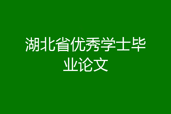 湖北省优秀学士毕业论文