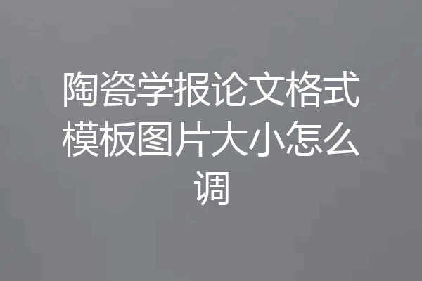 陶瓷学报论文格式模板图片大小怎么调