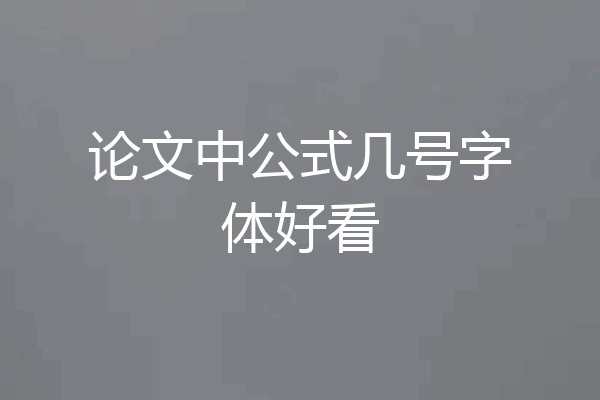 论文中公式几号字体好看