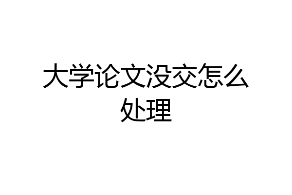 大学论文没交怎么处理