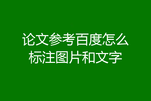 论文参考百度怎么标注图片和文字