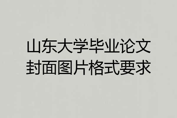 山东大学毕业论文封面图片格式要求