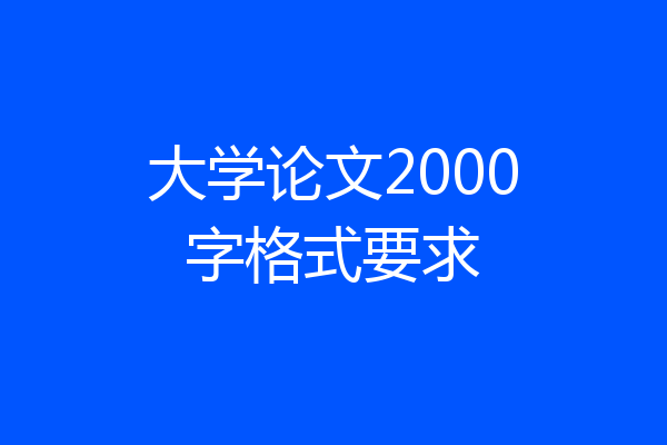 大学论文2000字格式要求