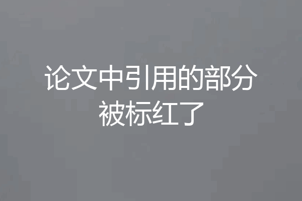 论文中引用的部分被标红了