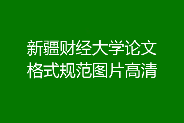 新疆财经大学论文格式规范图片高清