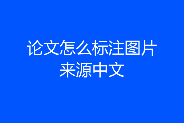 论文怎么标注图片来源中文