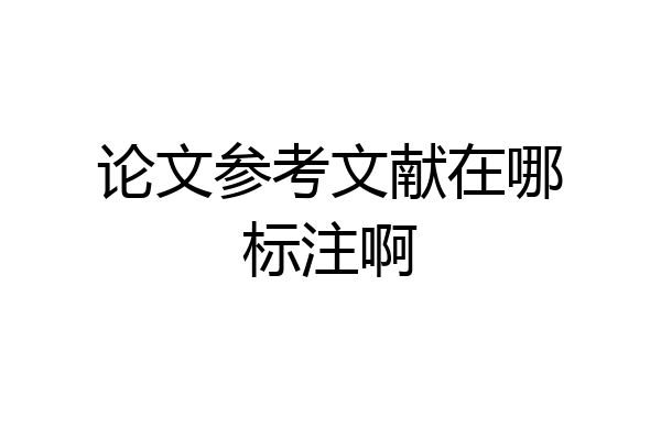 论文参考文献在哪标注啊
