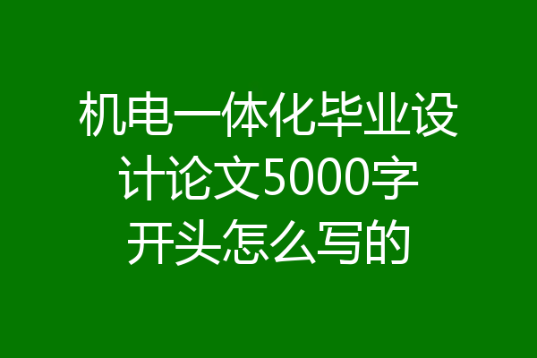 机电一体化毕业设计论文5000字开头怎么写的