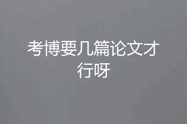 考博要几篇论文才行呀