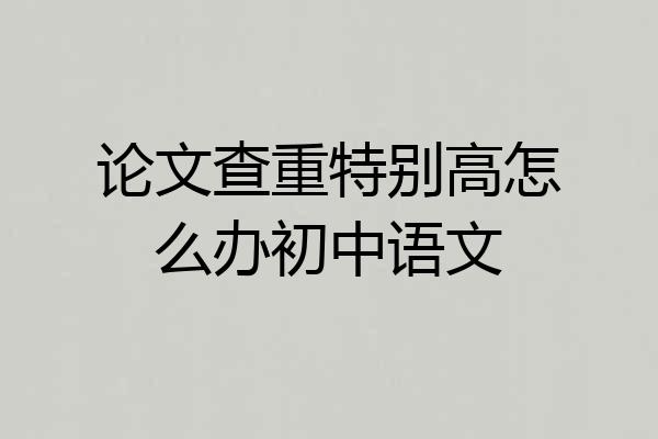 论文查重特别高怎么办初中语文