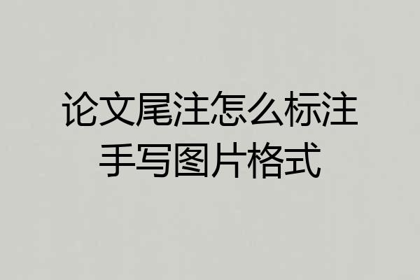 论文尾注怎么标注手写图片格式