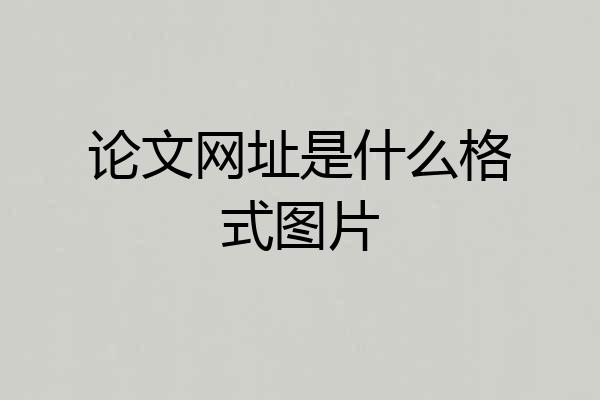 论文网址是什么格式图片