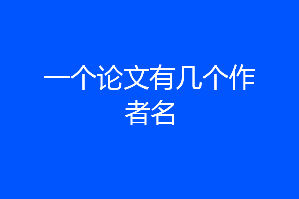 一个论文有几个作者名