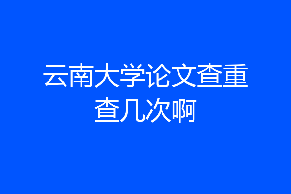 云南大学论文查重查几次啊