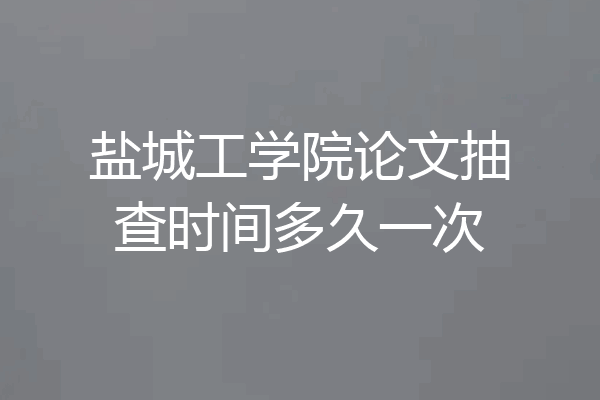 盐城工学院论文抽查时间多久一次