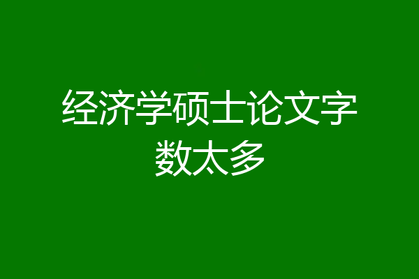 经济学硕士论文字数太多