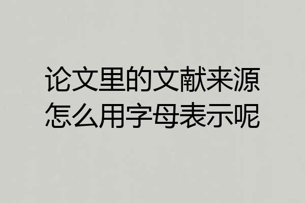 论文里的文献来源怎么用字母表示呢