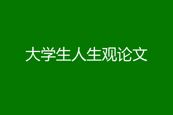 大学生人生观论文