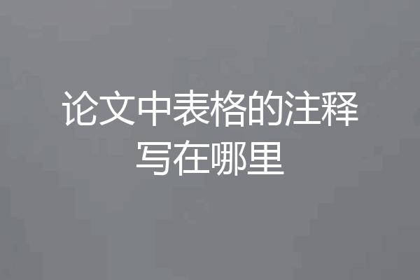 论文中表格的注释写在哪里