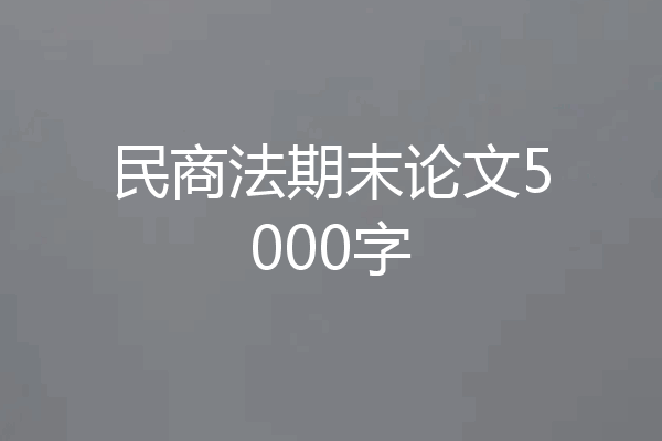 民商法期末论文5000字
