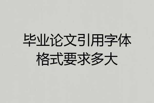 毕业论文引用字体格式要求多大