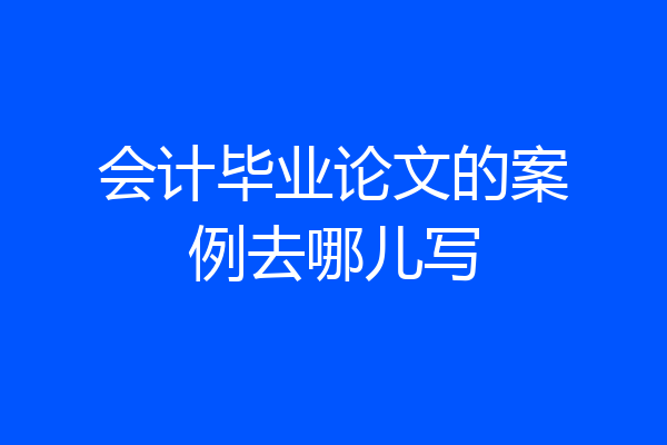 会计毕业论文的案例去哪儿写