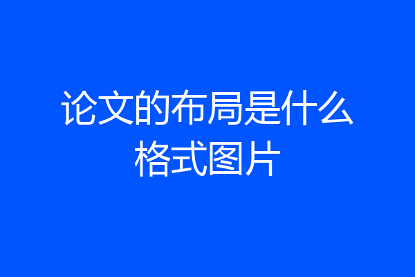 论文的布局是什么格式图片