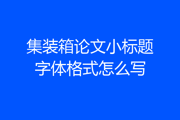 集装箱论文小标题字体格式怎么写