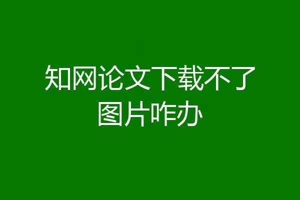 知网论文下载不了图片咋办