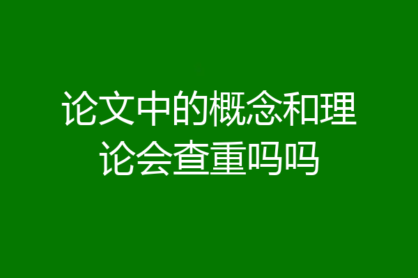 论文中的概念和理论会查重吗吗