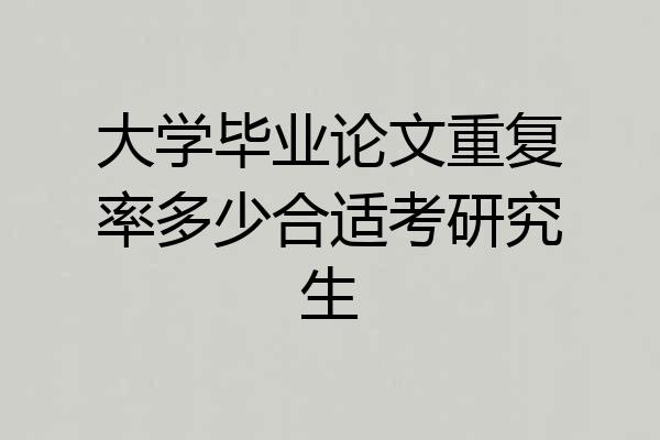 大学毕业论文重复率多少合适考研究生