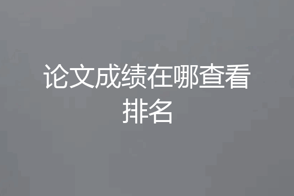 论文成绩在哪查看排名