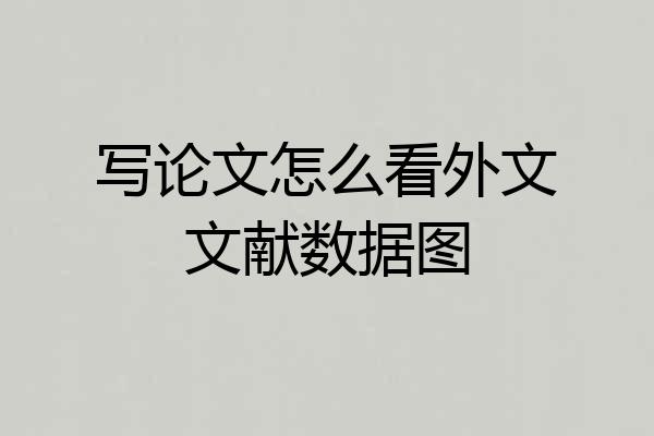 写论文怎么看外文文献数据图