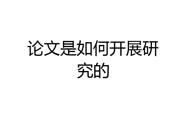 论文是如何开展研究的
