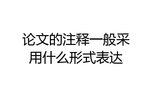 论文的注释一般采用什么形式表达