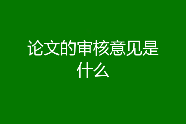 论文的审核意见是什么