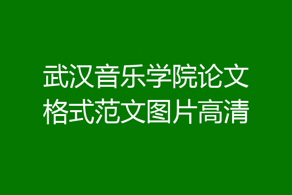武汉音乐学院论文格式范文图片高清