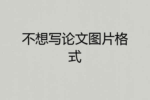 不想写论文图片格式
