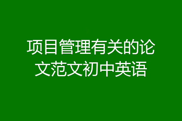 项目管理有关的论文范文初中英语