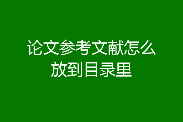 论文参考文献怎么放到目录里