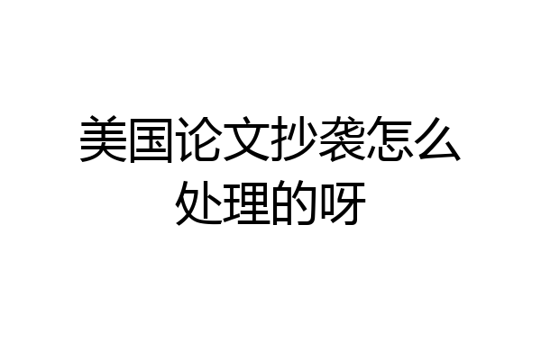 美国论文抄袭怎么处理的呀