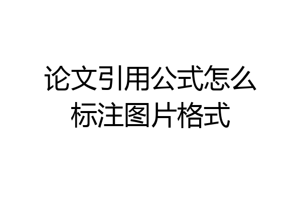 论文引用公式怎么标注图片格式